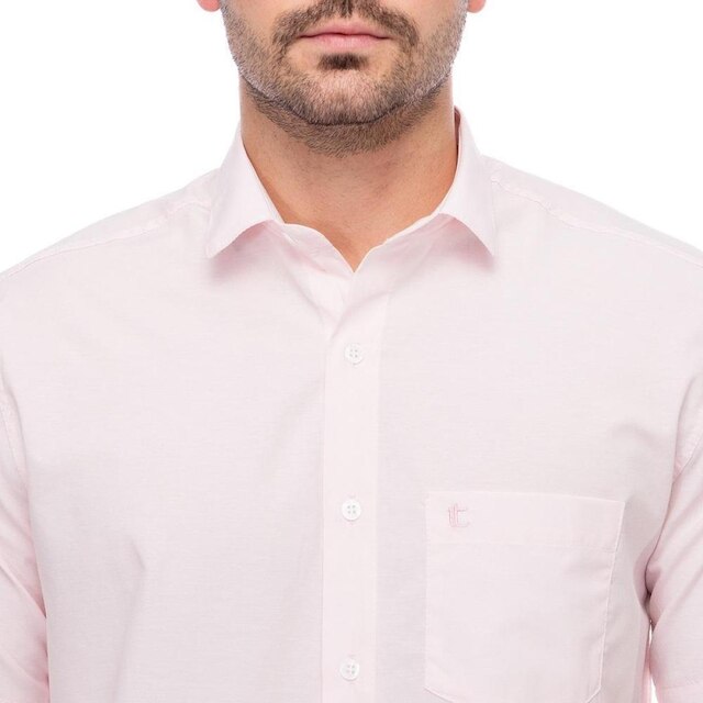 Camisa Social Manga Curta Slim Teodoro Masculina Leve