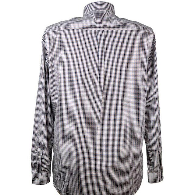 Camisa Social Manga Longa Bege Xadrez Plus Size