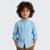 Camisa Social Manga Longa Infantil Algodão - Azul