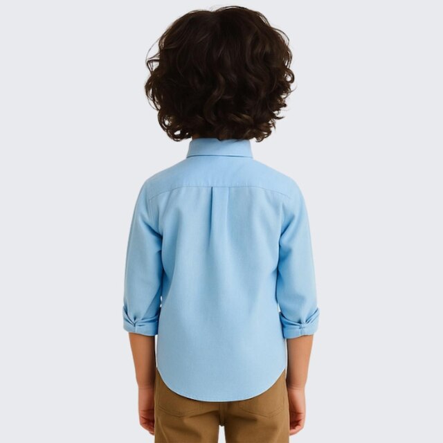 Camisa Social Manga Longa Infantil Algodão