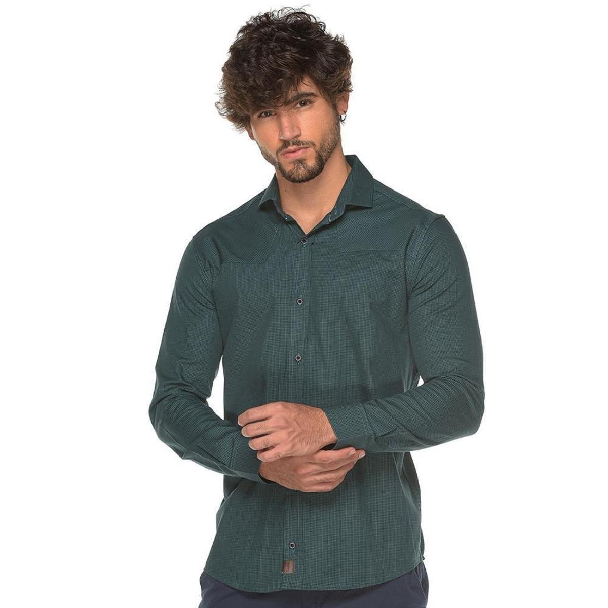 Camisa Social Manga Longa Masculina Algodão Xadrez Rodeio Menor preço em Camisa Social Manga Longa Masculina Algodão Xadrez Rodeio