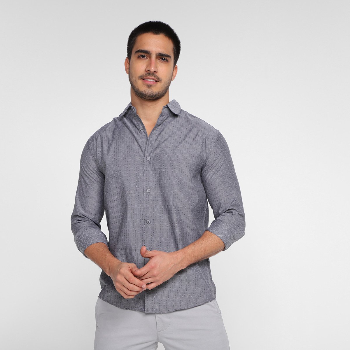 Camisa Social Manga Longa Milano Estampada Masculina - Preto é ruim? Camisa Social Manga Longa Milano Estampada Masculina - Preto é boa?