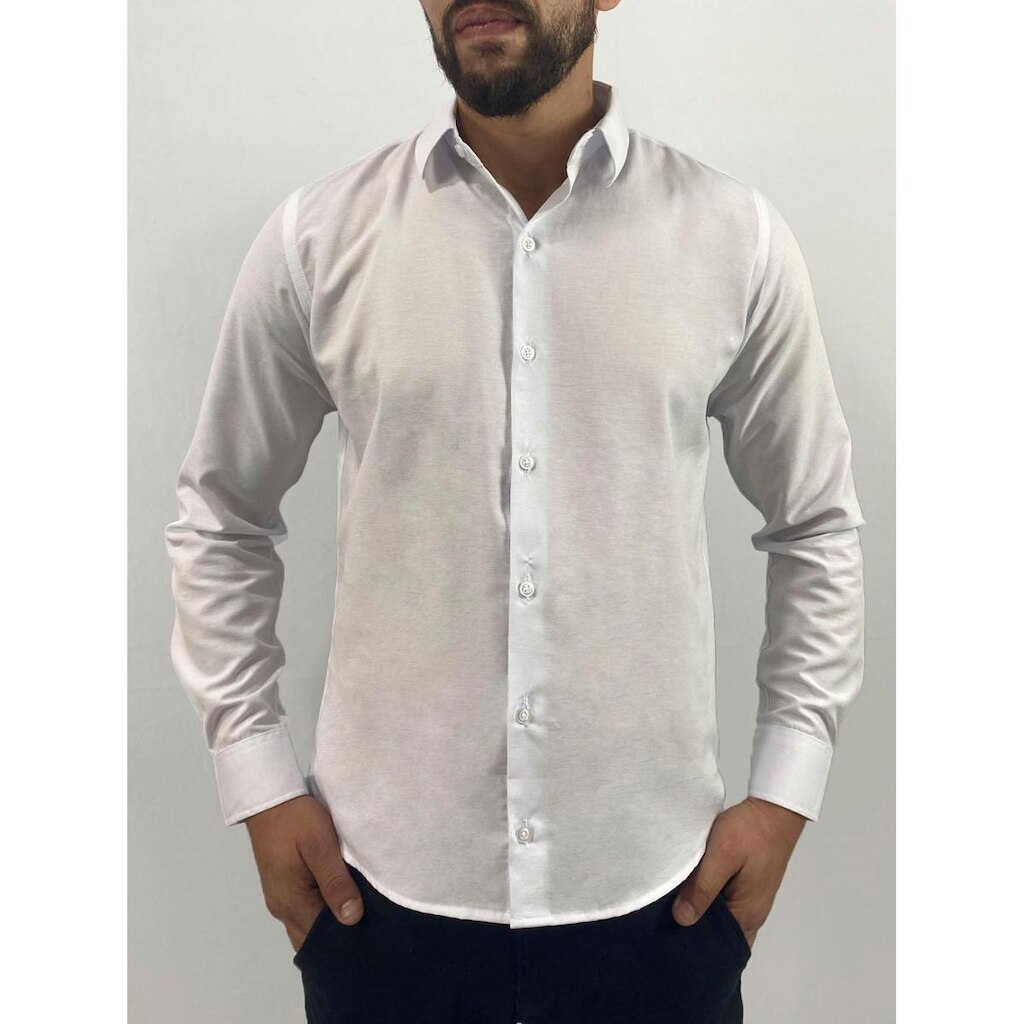 Camisa Social Manga Longa Slim Branca REF:5033C