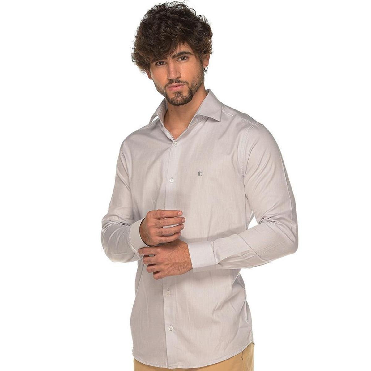 Camisa Social Manga Longa Slim Lisa Sofisticada Passa Fácil Menor preço em Camisa Social Manga Longa Slim Lisa Sofisticada Passa Fácil