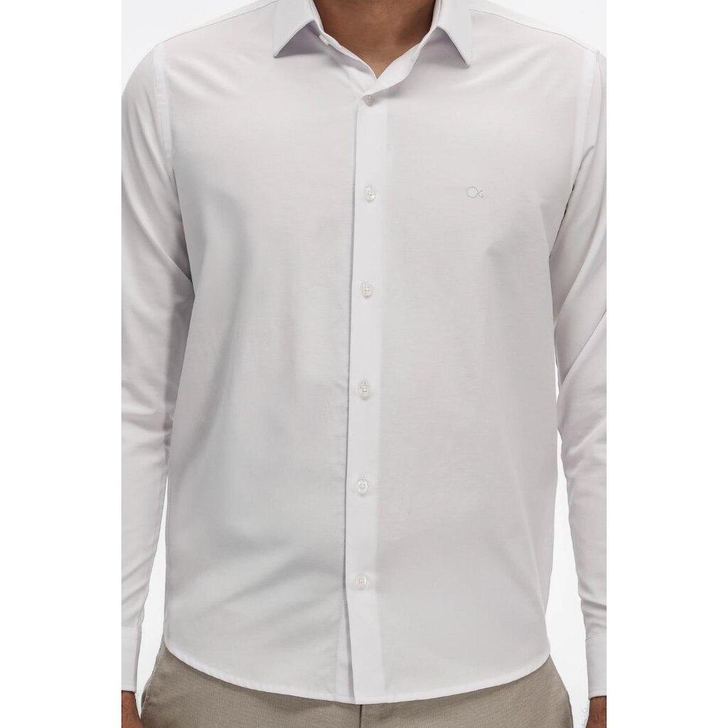 CAMISA SOCIAL MANGA LONGA SLIM MASCULINA OGOCHI REF:001520072
