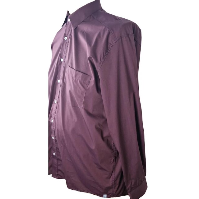 Camisa Social Manga Longa Vinho Zuza Plus Size