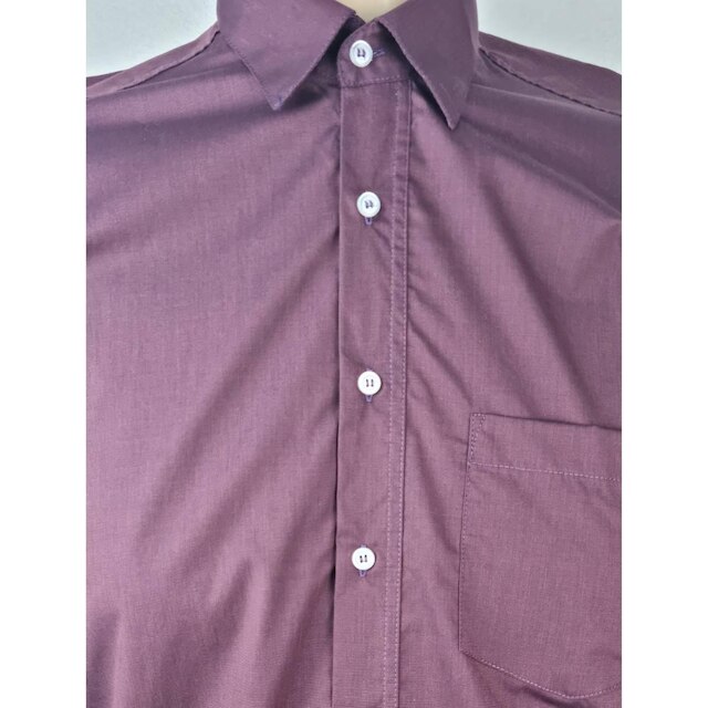 Camisa Social Manga Longa Vinho Zuza Plus Size
