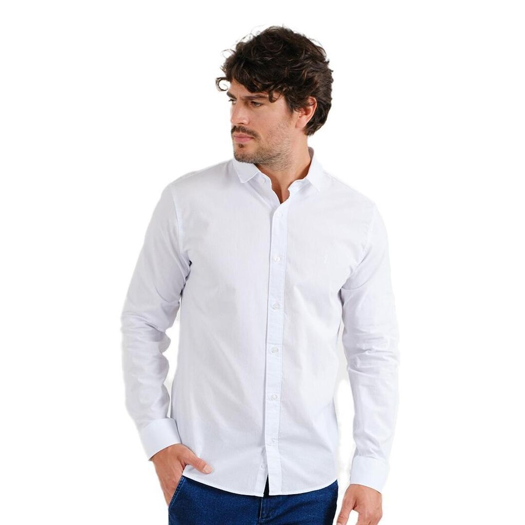 Camisa Social Masc. ML Sibra Slim Fit Com Elastano ML3980S