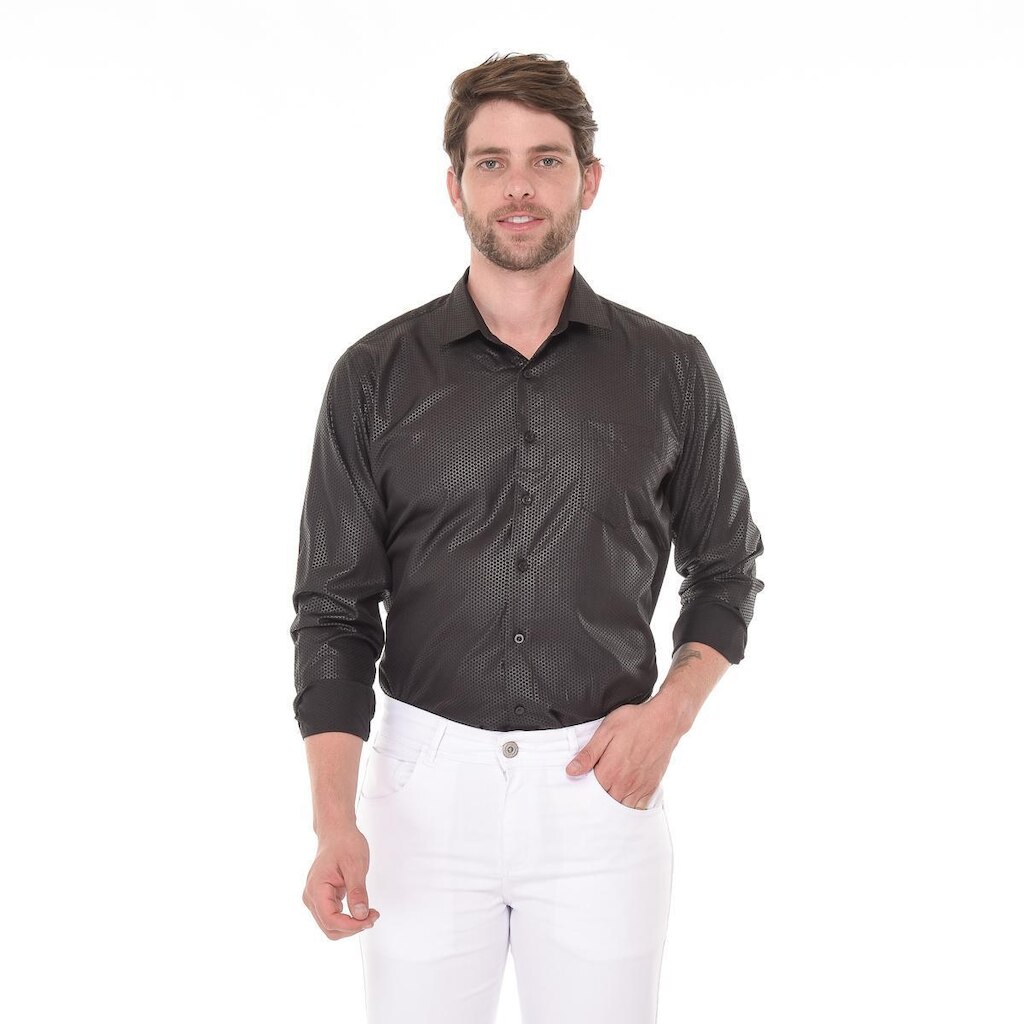 Camisa Social Masculina Alfaitaria Tendência Moda Luxo