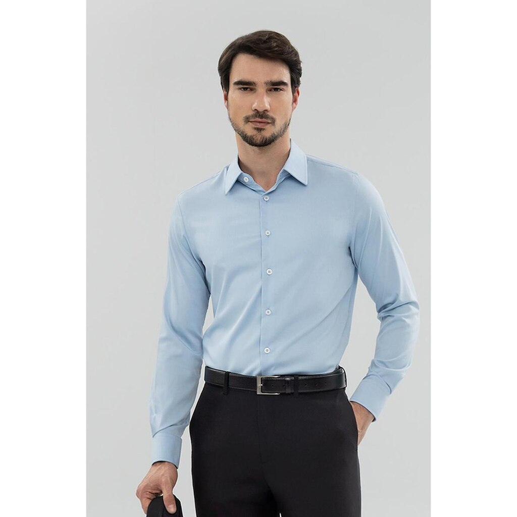 Camisa Social Masculina Hangar 33 Fibra De Bambu Slim Fit