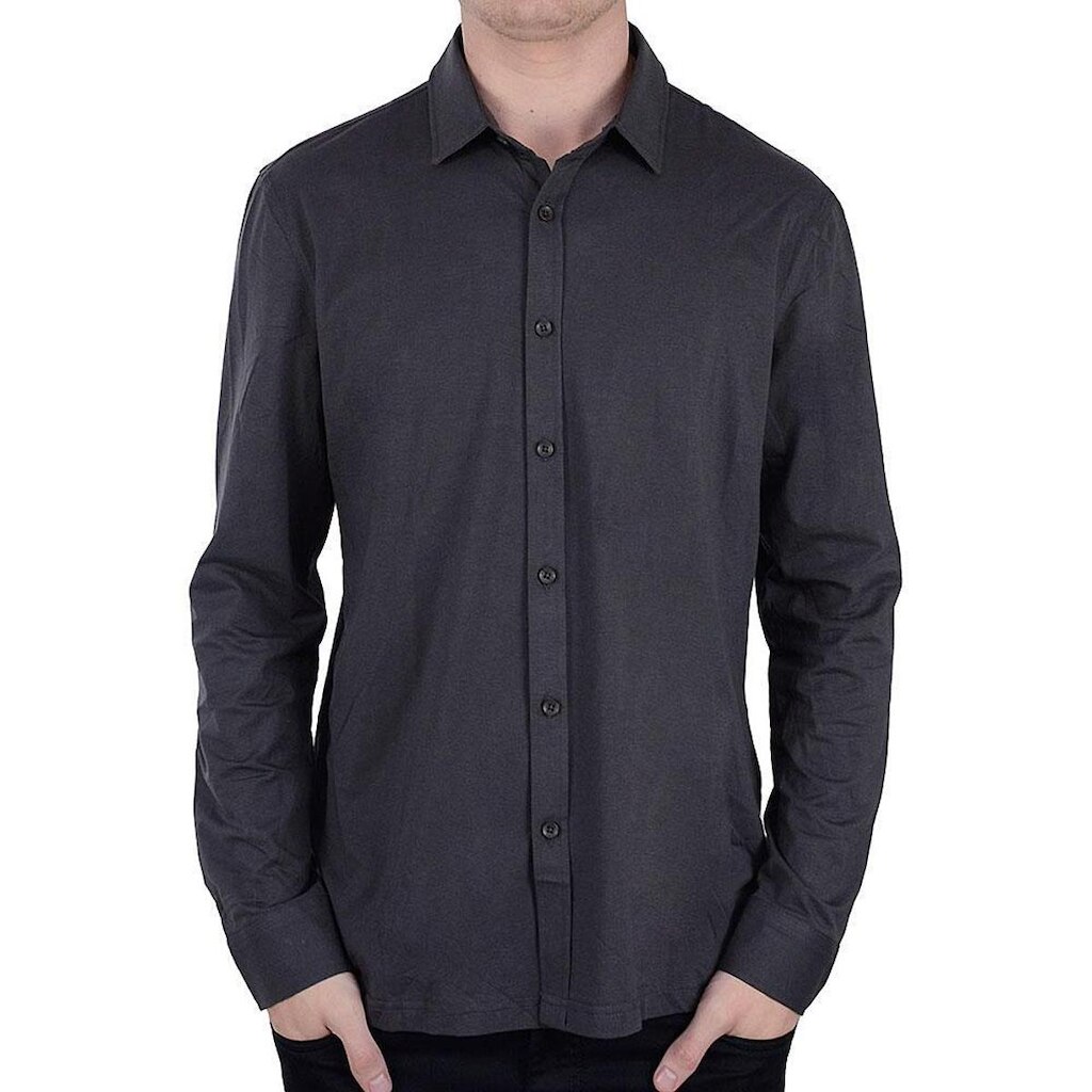 Camisa Social Masculina JAB ML Knit Flex Cinza - 16CM