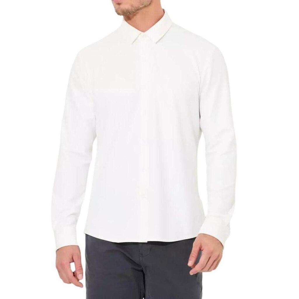 Camisa Social Masculina JAB Techno Flex Branca - 17CM