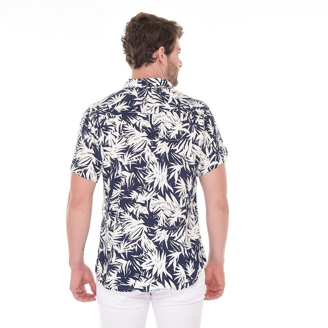 Camisa Social Masculina Lisa Manga Curta Moda Verão Estampa
