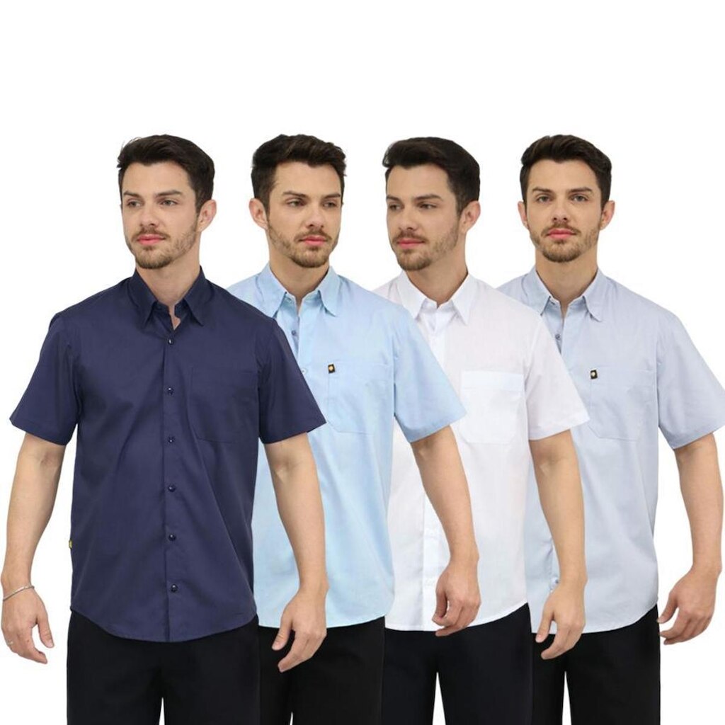Camisa Social Masculina Manga Curta