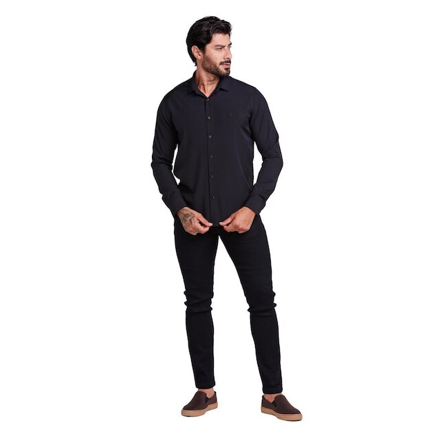 Camisa Social Masculina Manga Longa
