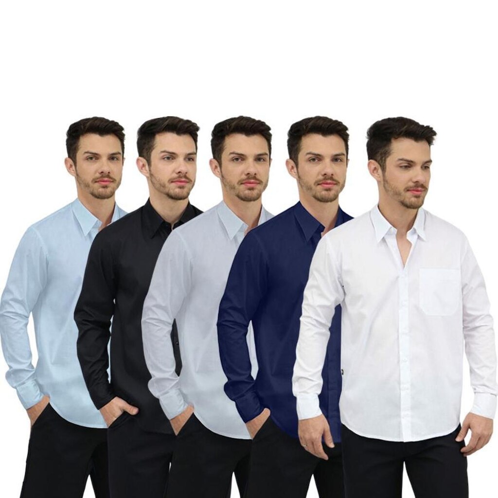 Camisa Social Masculina Manga Longa