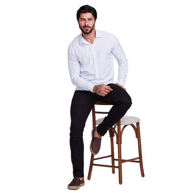 Camisa Social Masculina Manga Longa