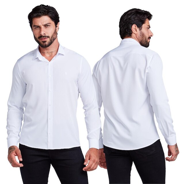Camisa Social Masculina Manga Longa