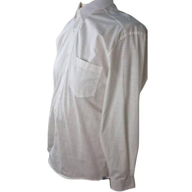 Camisa Social Masculina ML Off White ZUZA Plus Size 4/5