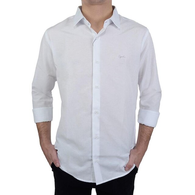 Camisa Social Masculina Ogochi ML Slim Branca - 0015