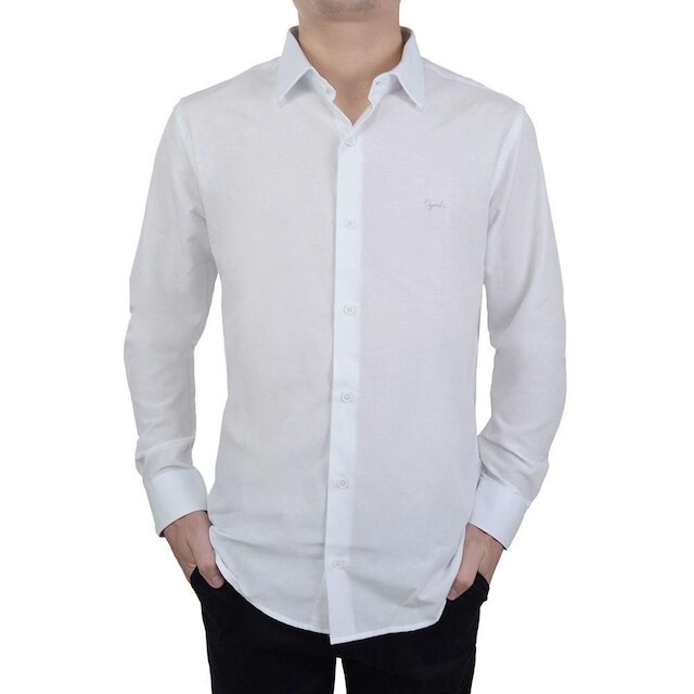 Camisa Social Masculina Ogochi ML Slim Branca - 0015