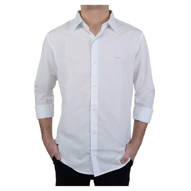 Camisa Social Masculina Ogochi ML Slim Branca - 0015