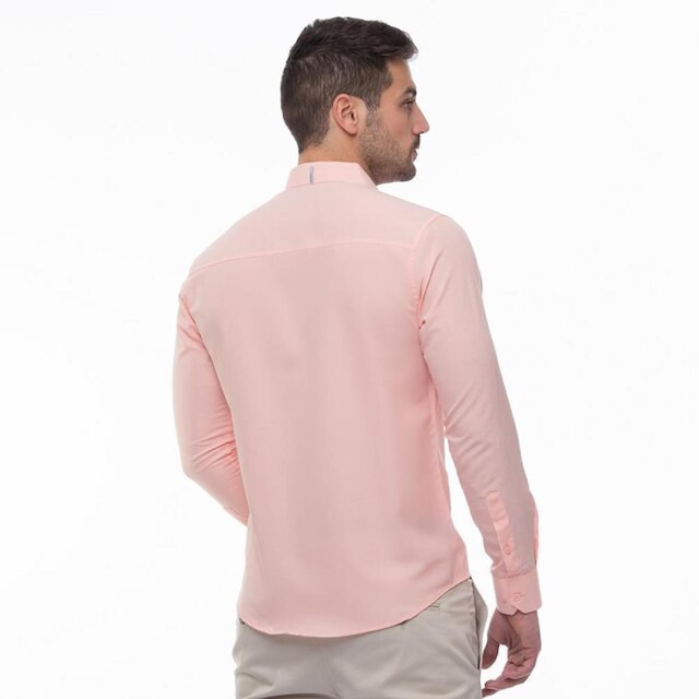 Camisa Social Masculina Slim Teodoro Manga Longa Elegante