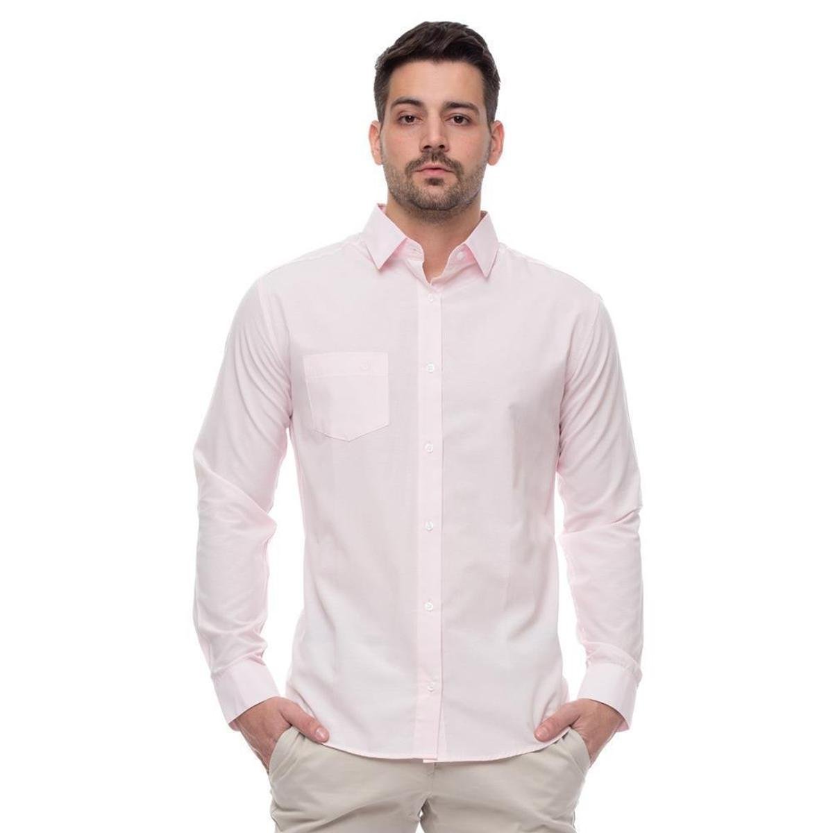 Camisa Social Masculina Slim Teodoro Manga Longa Elegante Menor preço em Camisa Social Masculina Slim Teodoro Manga Longa Elegante