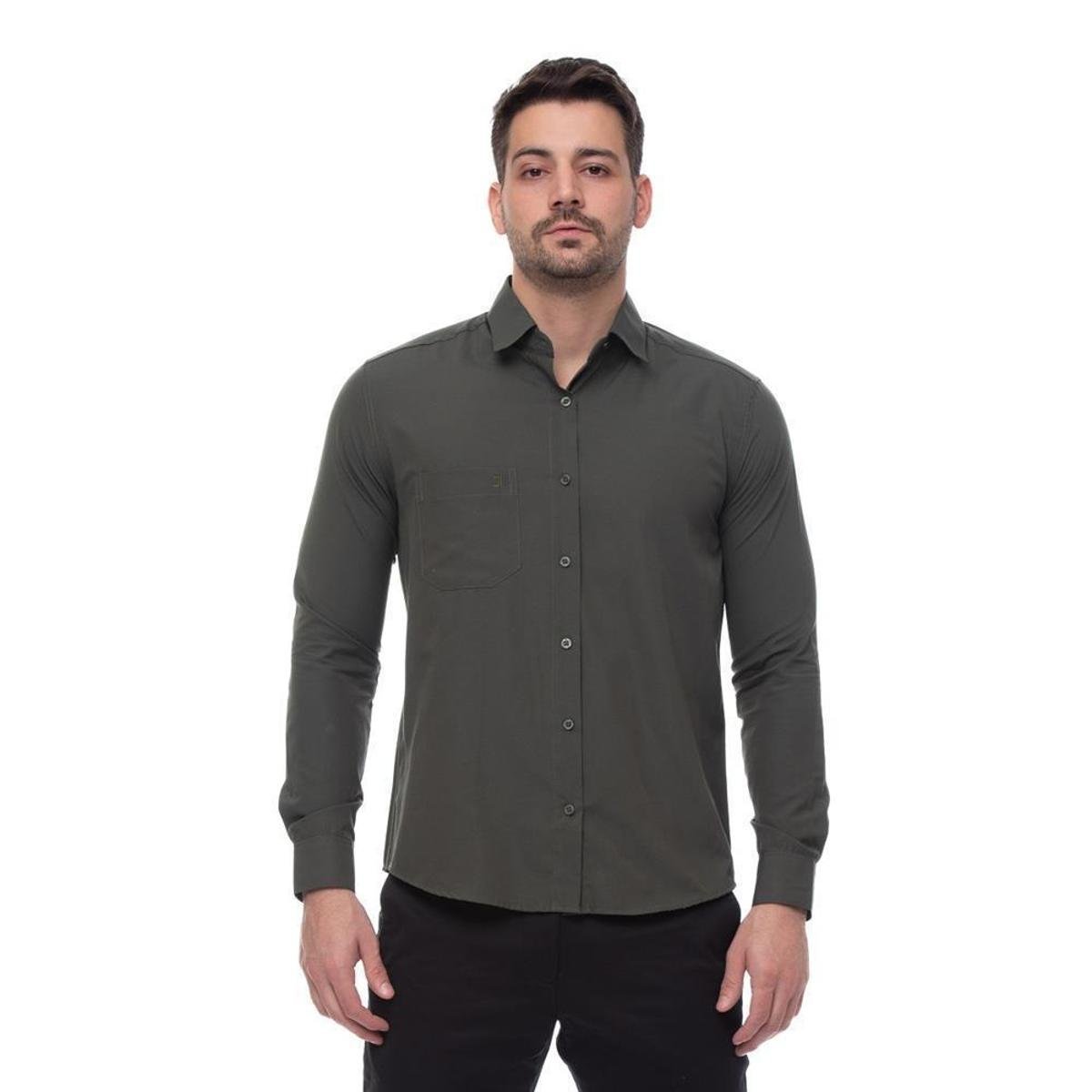 Camisa Social Masculina Slim Teodoro Manga Longa Elegante Menor preço em Camisa Social Masculina Slim Teodoro Manga Longa Elegante