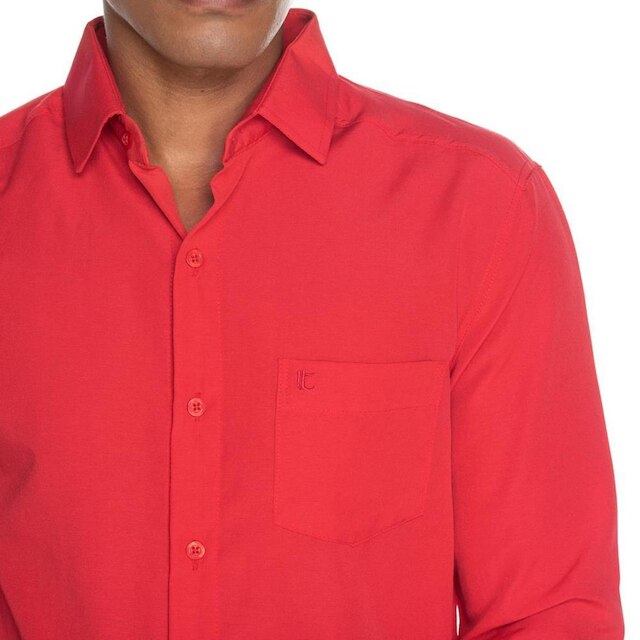 Camisa Social Masculina Teodoro Manga Longa Slim Fit Casual