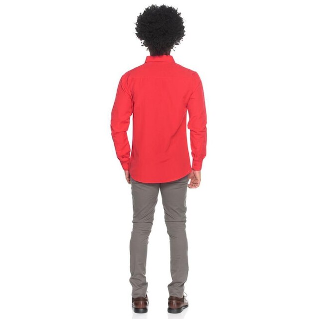 Camisa Social Masculina Teodoro Manga Longa Slim Fit Casual