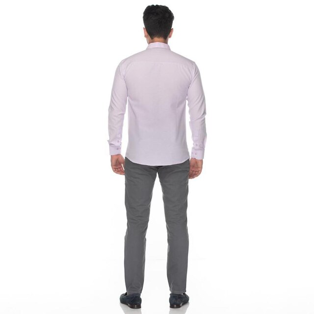 Camisa Social Masculina Teodoro Manga Longa Slim Fit Casual