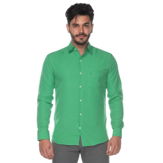 Camisa Social Masculina Teodoro Manga Longa Slim Fit Casual