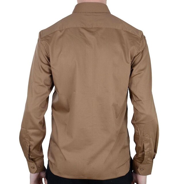 Camisa Social Masculina Urban City ML Slim Fit Marrom - 1422