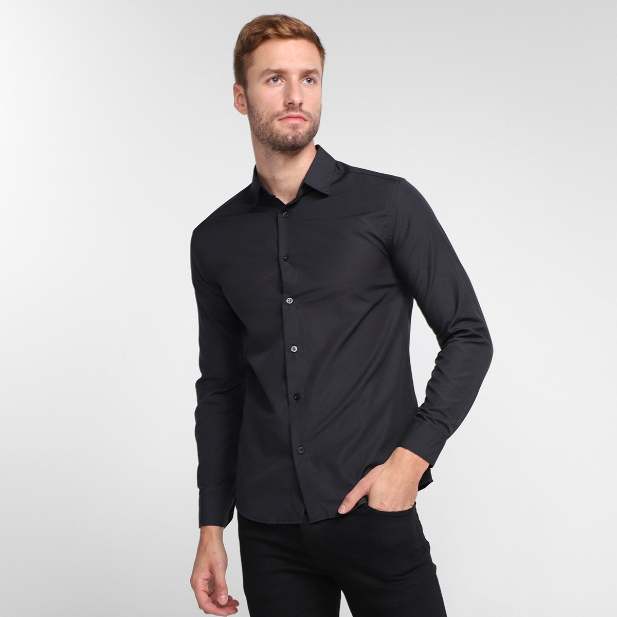 Camisa Social Milano Manga Longa Lisa Masculina - Preto é ruim? Camisa Social Milano Manga Longa Lisa Masculina - Preto é boa?