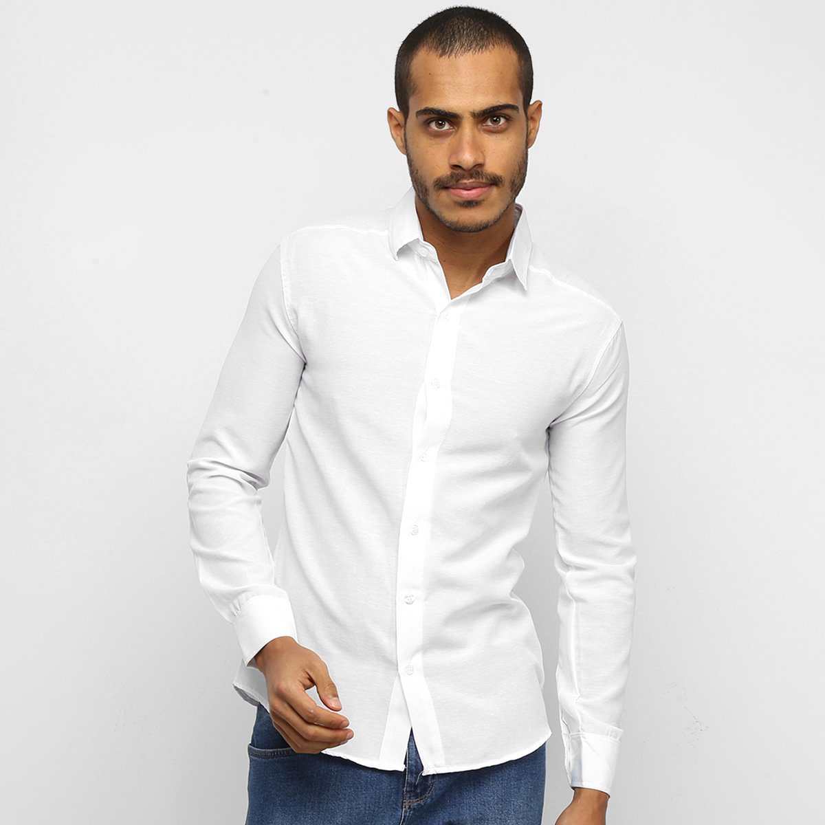 Camisa Social Milano Manga Longa Slim Masculina - Branco é ruim? Camisa Social Milano Manga Longa Slim Masculina - Branco é boa?