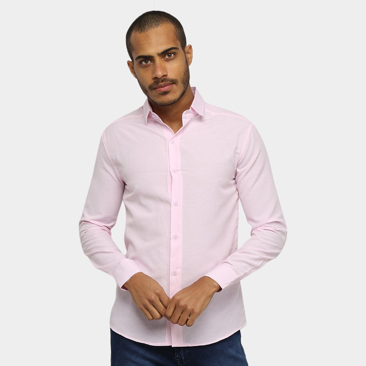 Camisa Social Milano Manga Longa Slim Masculina - Rosa Bebê é ruim? Camisa Social Milano Manga Longa Slim Masculina - Rosa Bebê é boa?