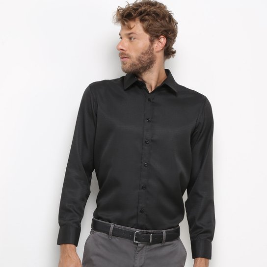 Camisa Social New Modern Series Masculina - Preto