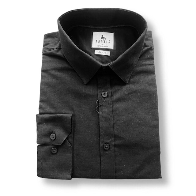 Camisa Social Preta Flamê