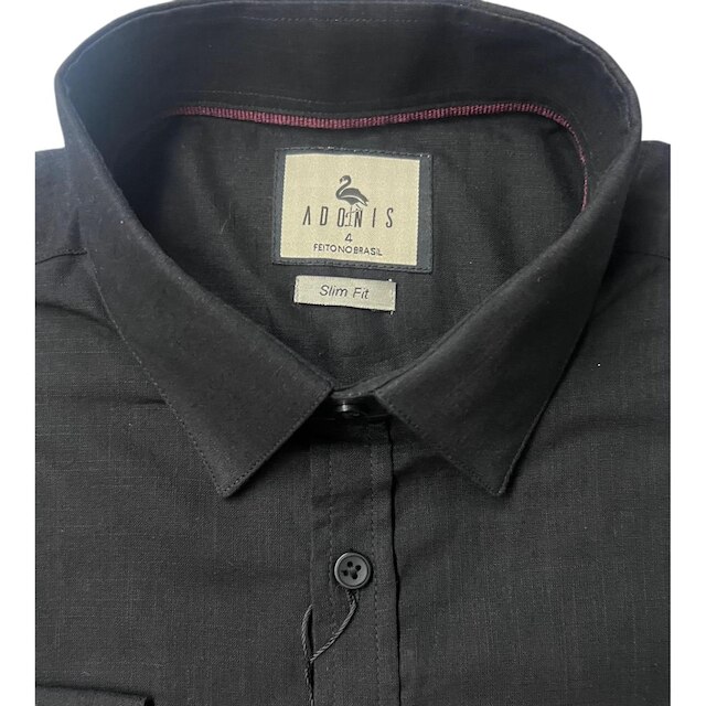 Camisa Social Preta Flamê