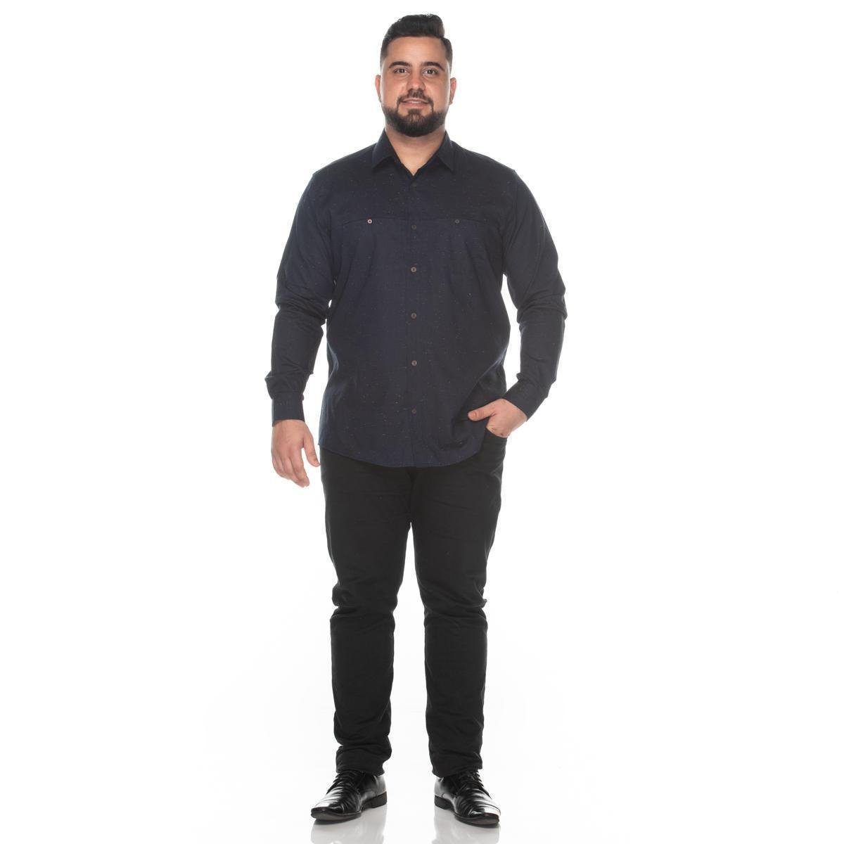 Camisa Social Teodoro ML Plus Size Masculina Algodão Casual Azul Petróleo G3 Menor preço em Camisa Social Teodoro ML Plus Size Masculina Algodão Casual Azul Petróleo G3
