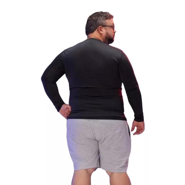 Camisa Térmica Dr Fit Masculina Plus Size Uv50+ Segunda Pele Proteção Solar
