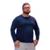 Camisa Térmica Dr Fit Masculina Plus Size Uv50+ Segunda Pele Proteção Solar - Azul Escuro