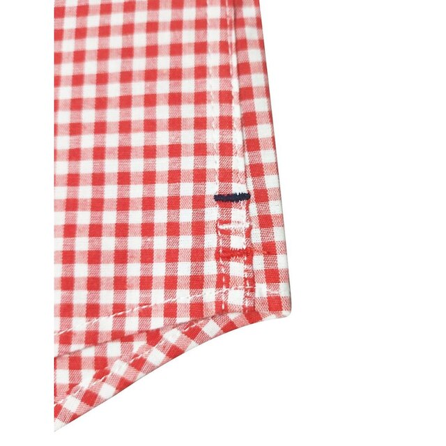 Camisa Tommy Hilfiger Masculina Xadrez Gingham Branca/Vermelha