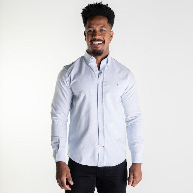 Camisa Tommy Hilfiger Oxford Azul Claro