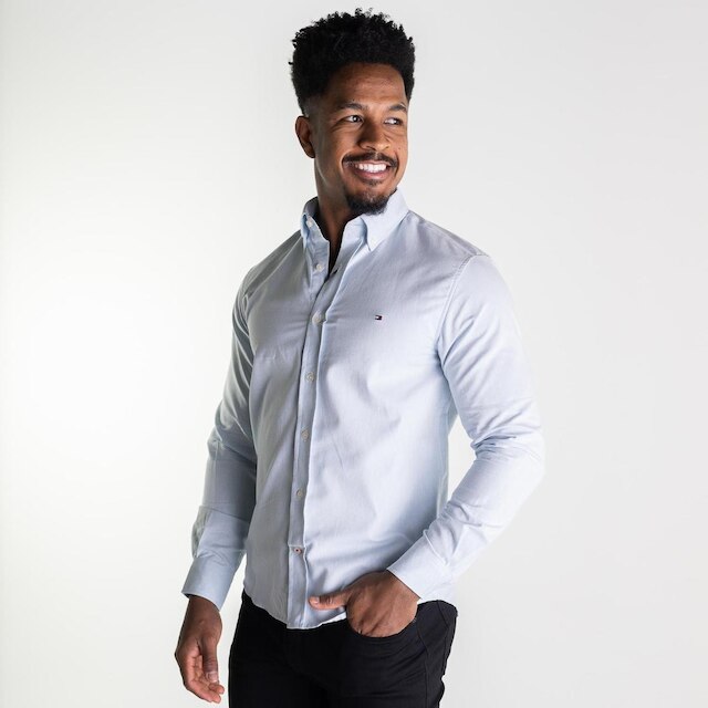 Camisa Tommy Hilfiger Oxford Azul Claro