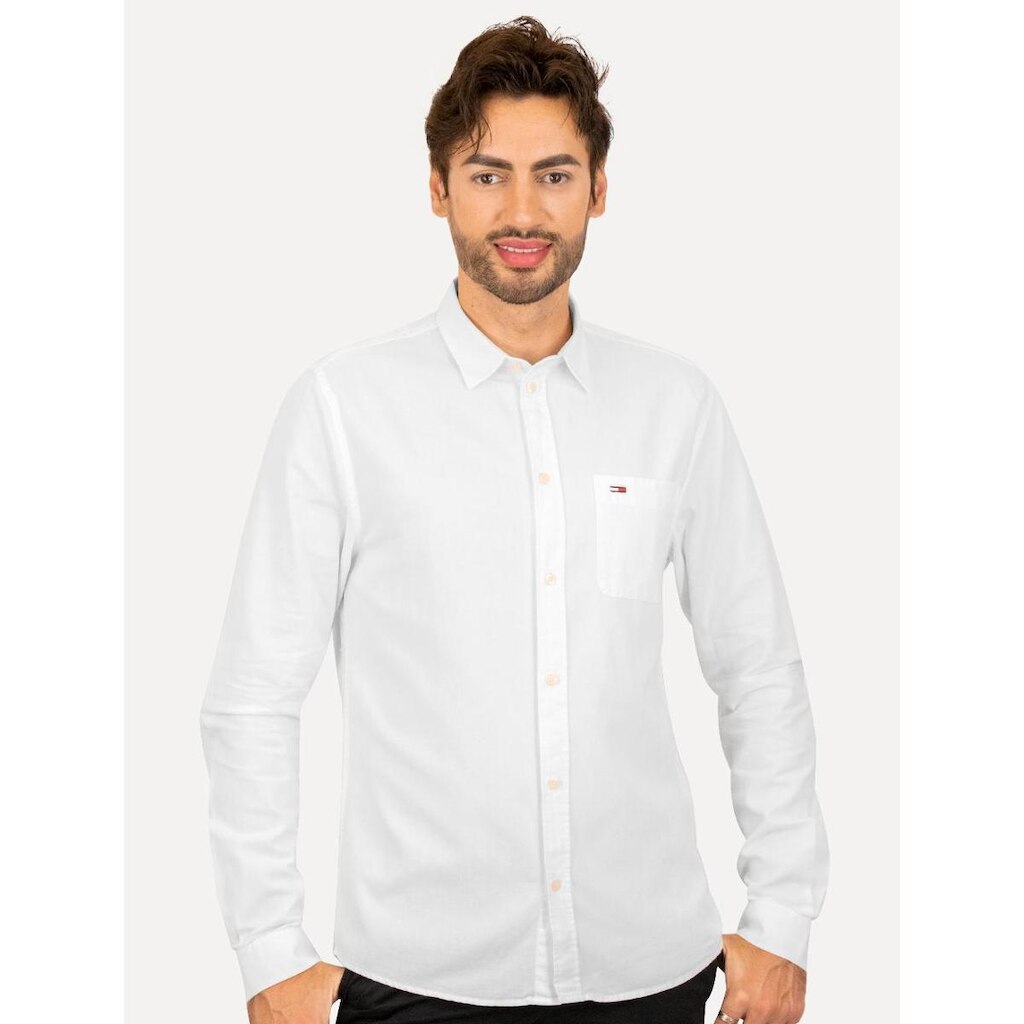 Camisa Tommy Jeans Masculina Regular Classic Oxford Pocket Branca