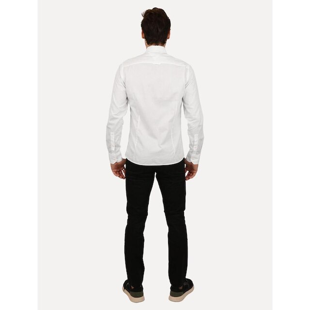 Camisa Tommy Jeans Masculina Slim Original Stretch Branca