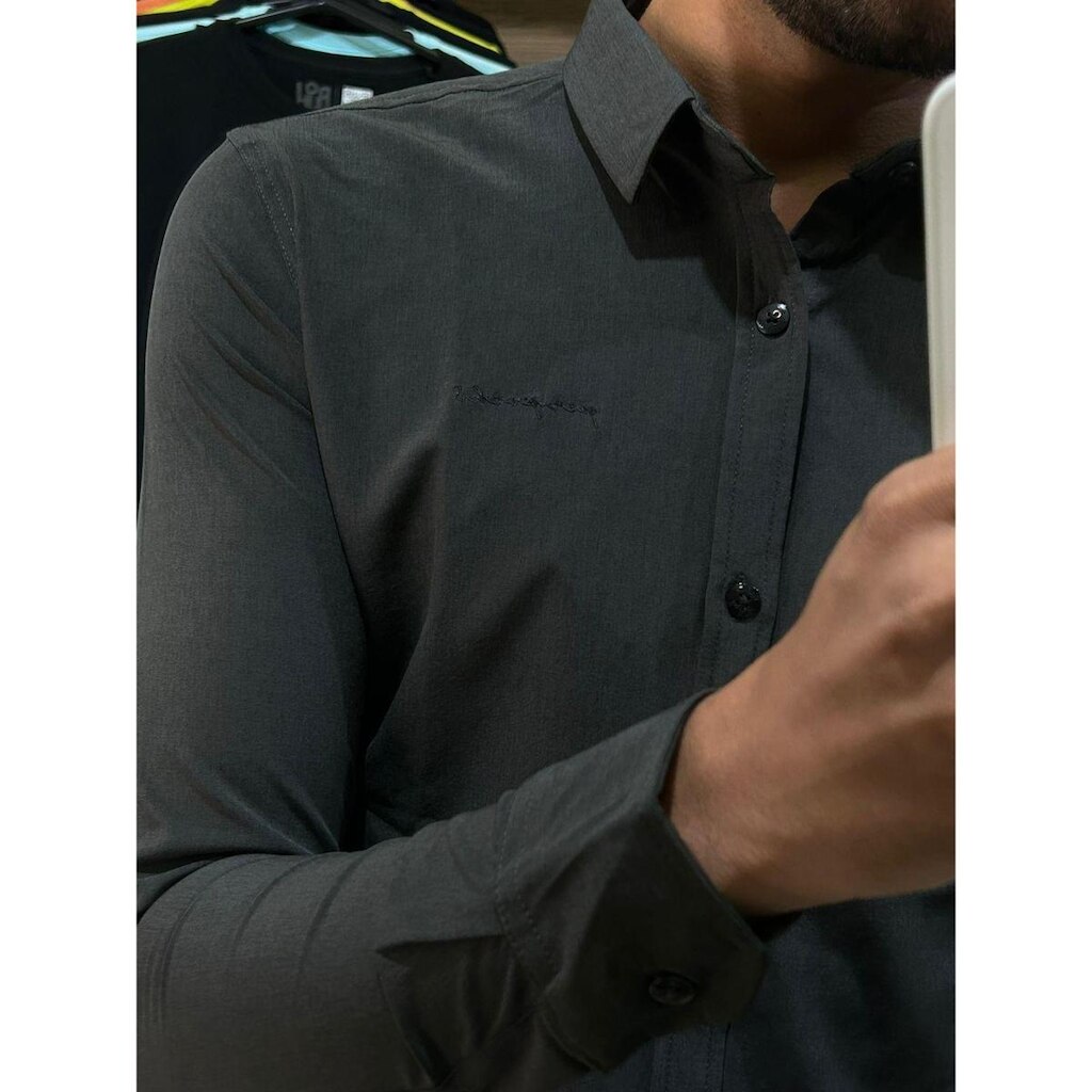Camisa tricoline hydronatic mescla Slim Per Pochi M/Longa