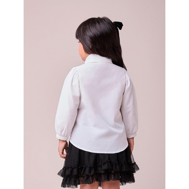 Camisa Tricoline Laço Minnie e Mickey Animê